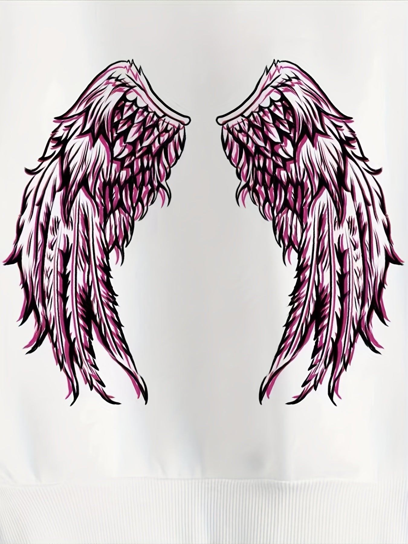 Damska Krótka Bluza z Kapturem i Motywem Skrzydeł