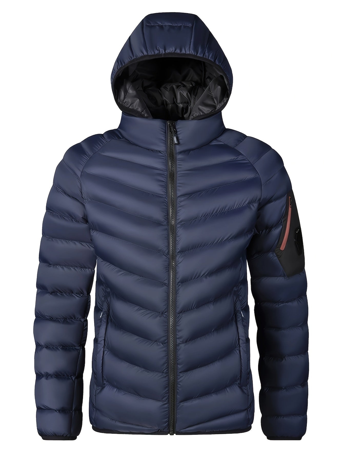 Męska lekka puchowa kurtka z kapturem