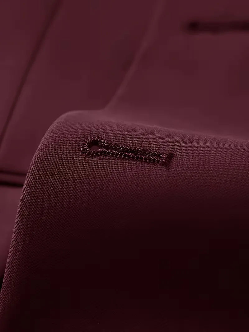 Męski Garnitur 3-Częściowy Slim Fit – Elegancki Garnitur z Dwurzędową Kamizelką