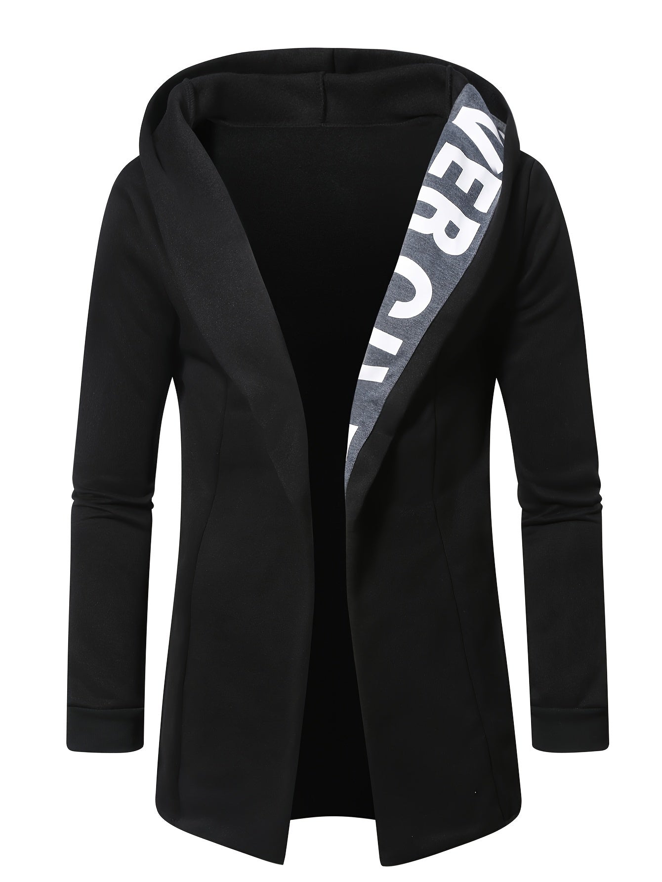 Męska Długa Bluza z Kapturem bez Zapięcia