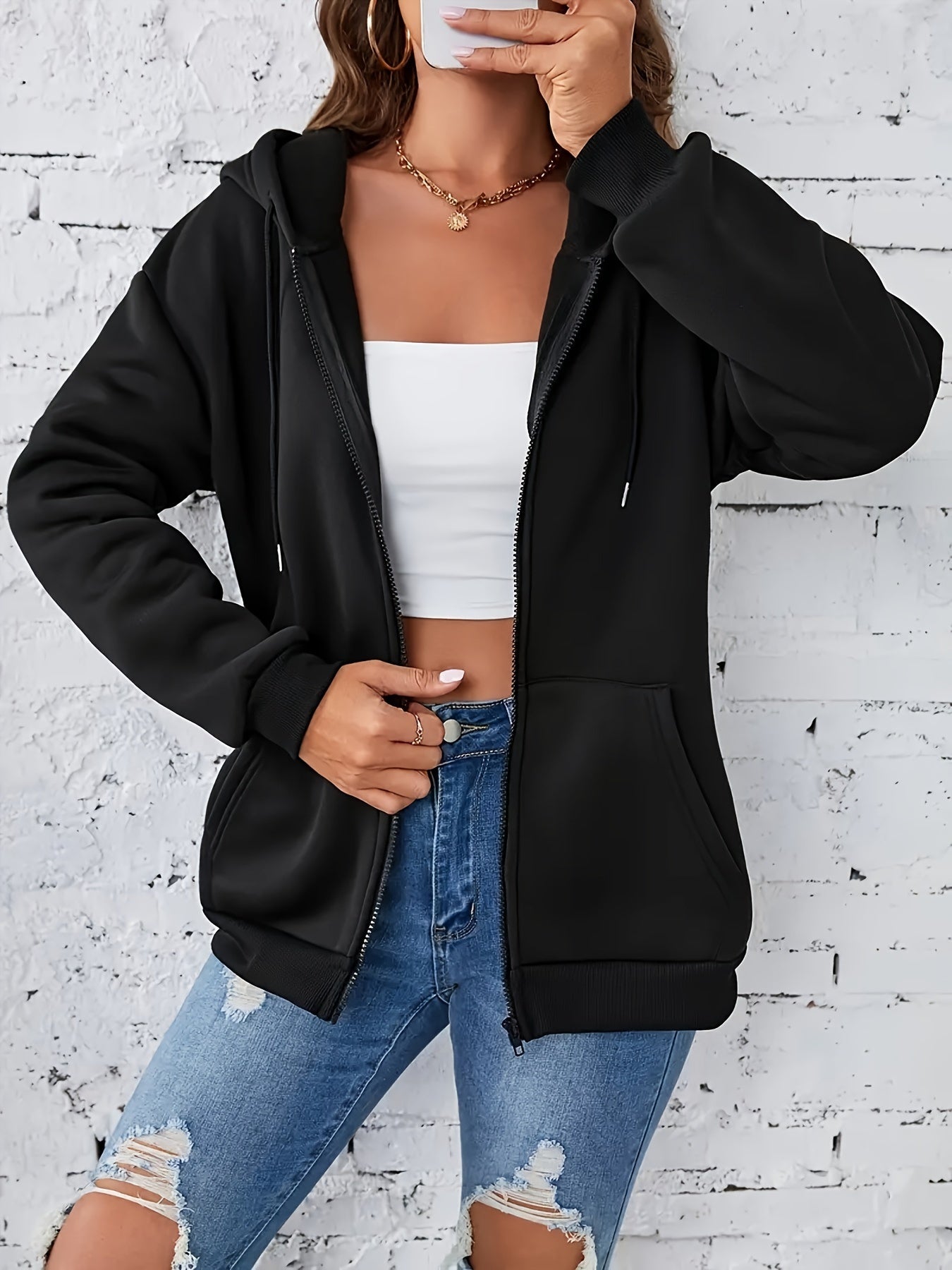 Damska Bluza z Kapturem na Zamek