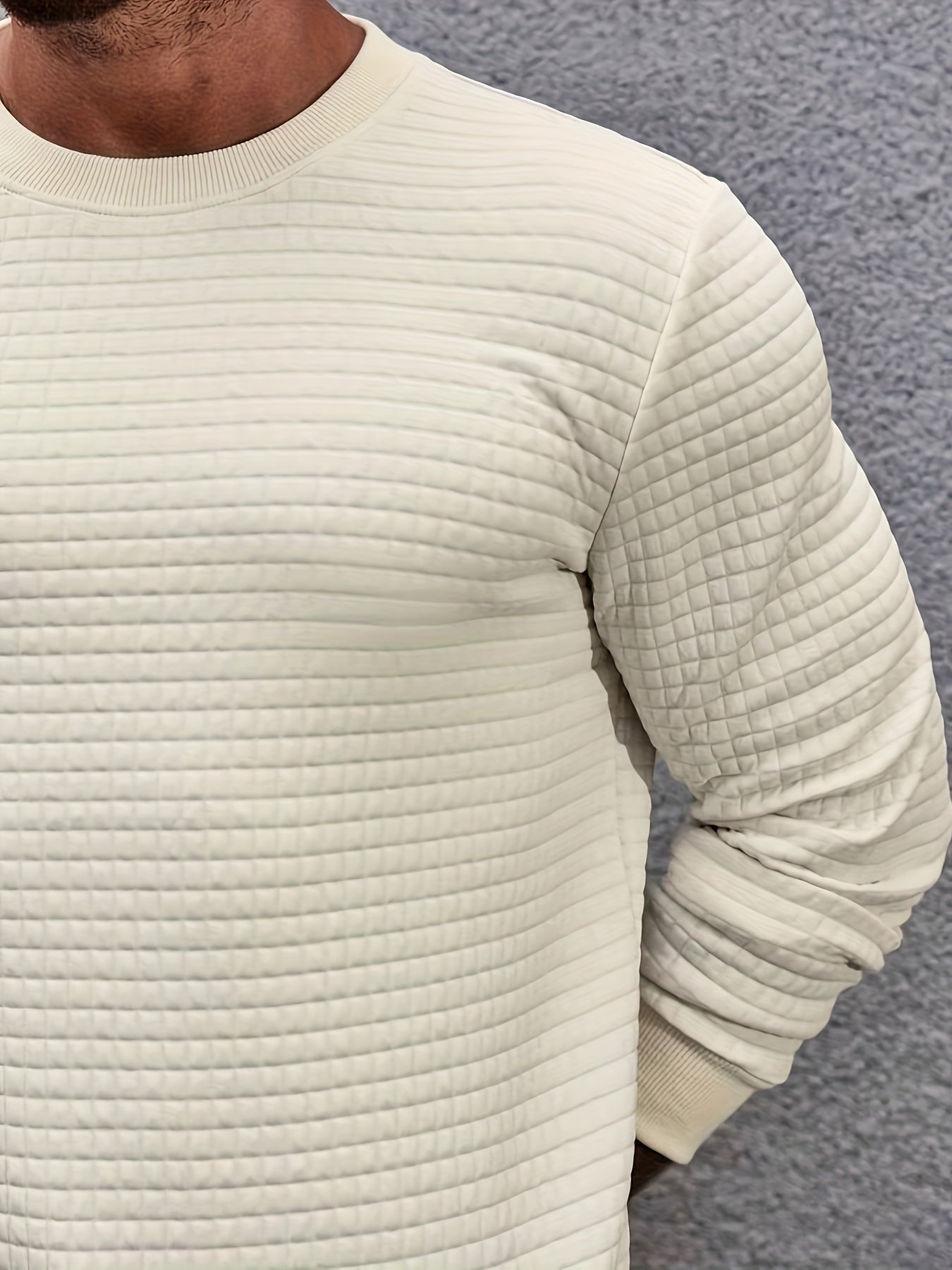 Męska Bluza z Prążkowanym Teksturowanym Wzorem