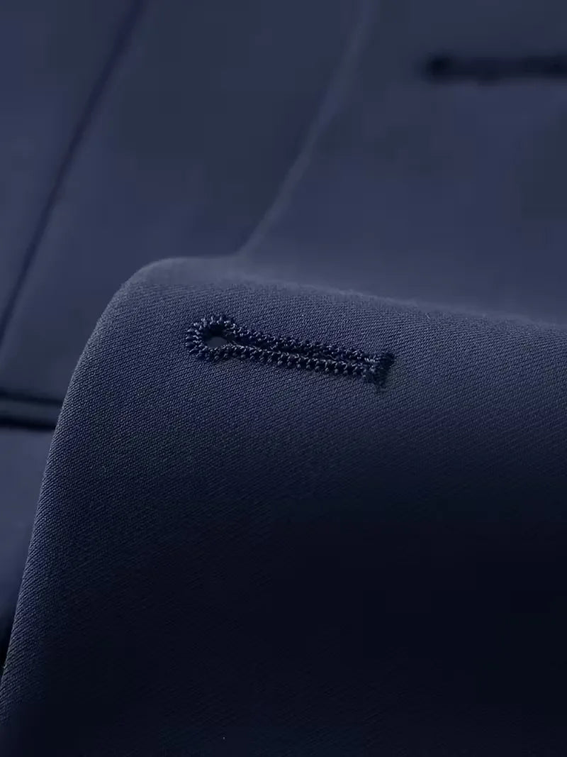 Męski Garnitur 3-Częściowy Slim Fit – Elegancki Garnitur z Dwurzędową Kamizelką