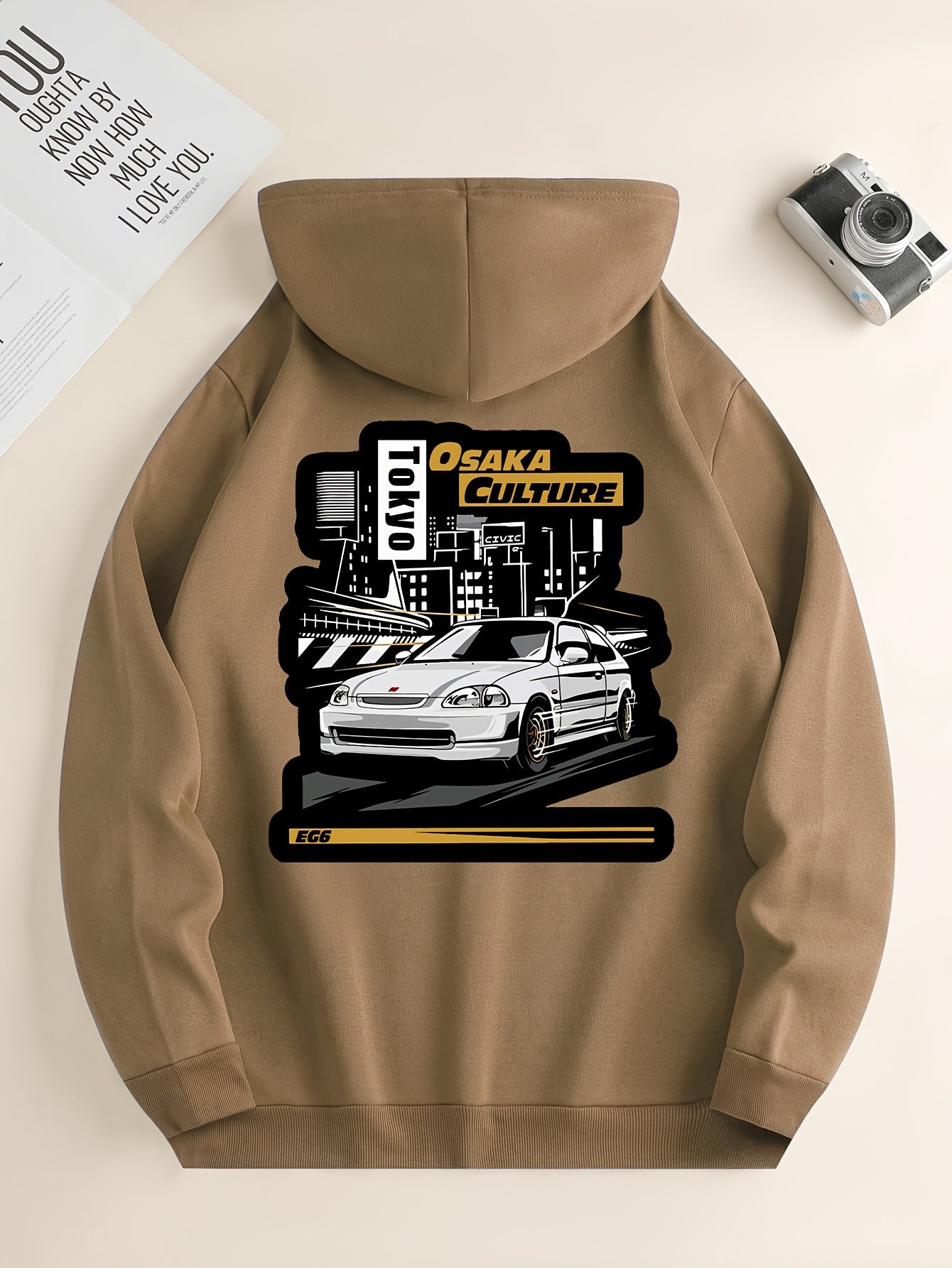 Męska bluza z kapturem z motywem JDM Honda