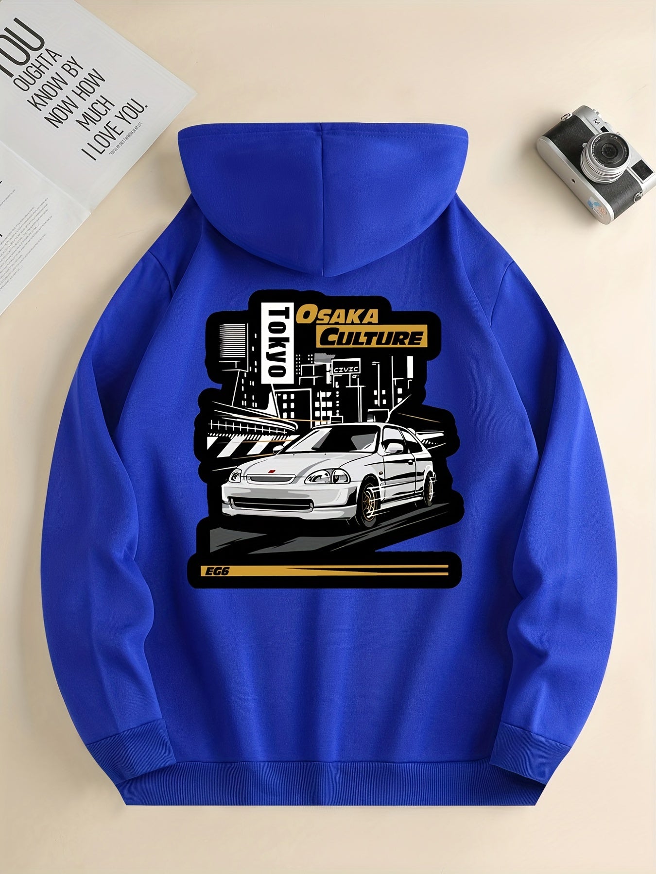 Męska bluza z kapturem z motywem JDM Honda