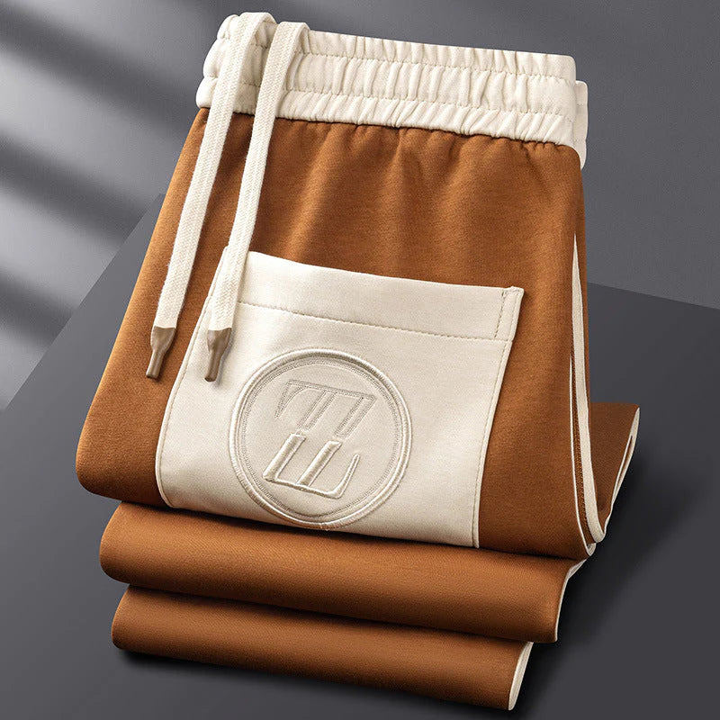 Męski komplet dresowy dwuczęściowy, sportowo-casualowy, z kontrastowymi wstawkami