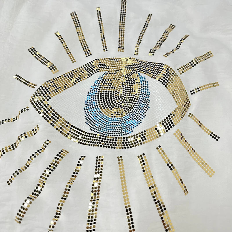 Stylowa Plażowa Koszula Narzuta z Haftem Oka