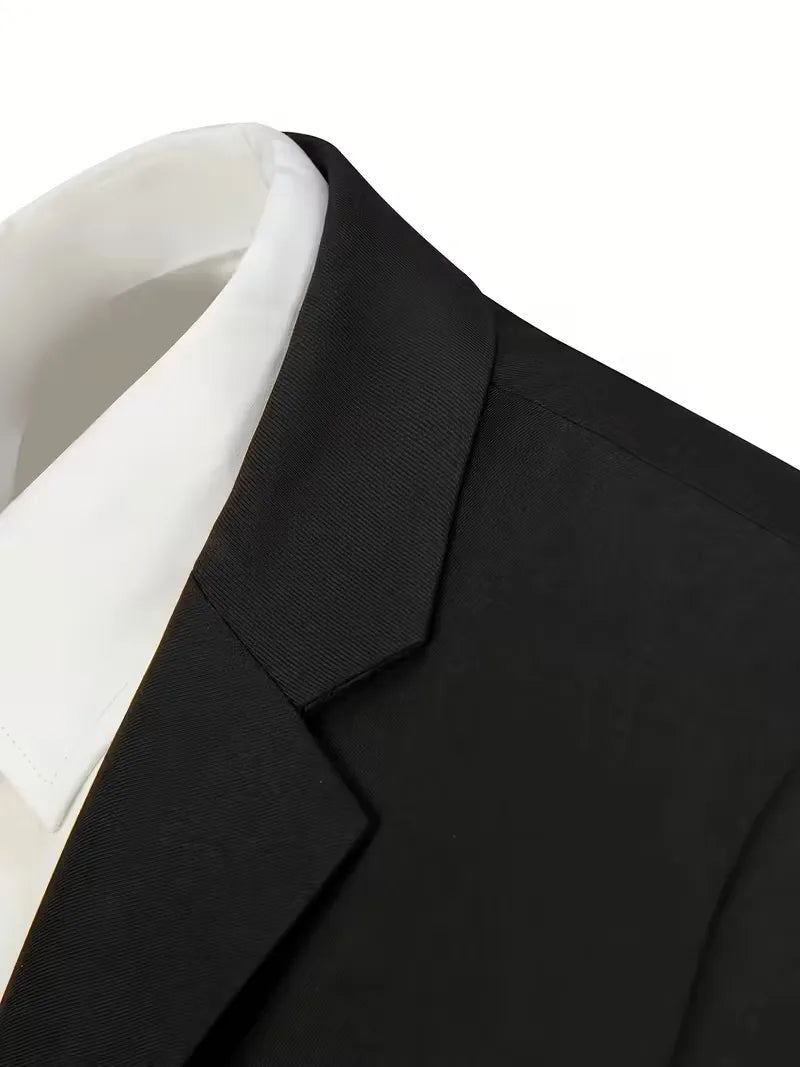Męski Garnitur 3-Częściowy Slim Fit – Marynarka, Kamizelka i Spodnie