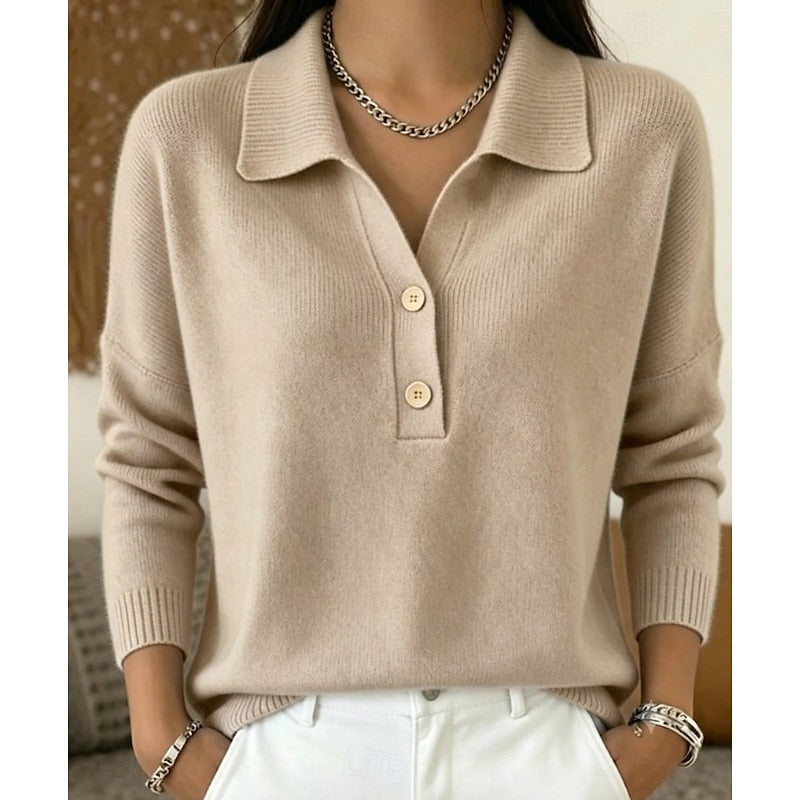 Eliza | Elegancki sweter z kołnierzykiem i guzikami 3