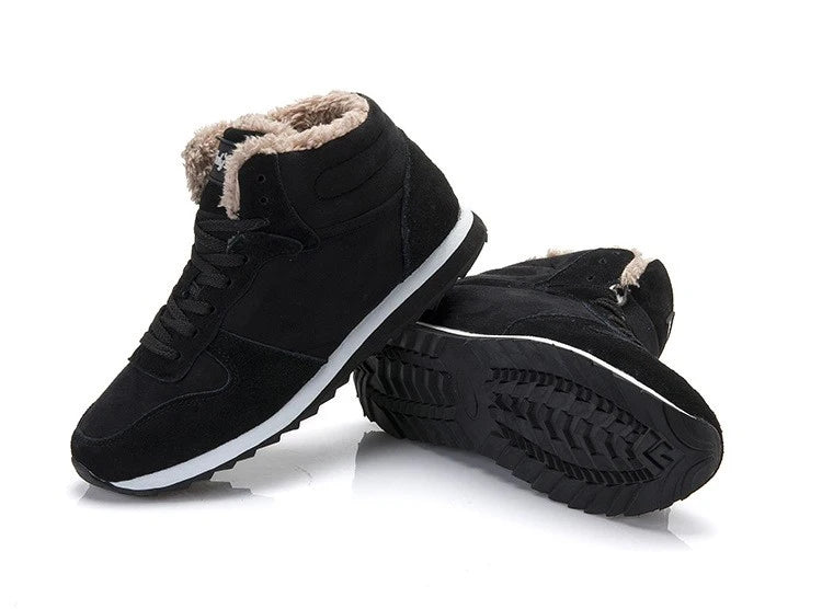 Męskie buty sportowe ocieplane z futerkiem – zimowe sneakersy za kostkę