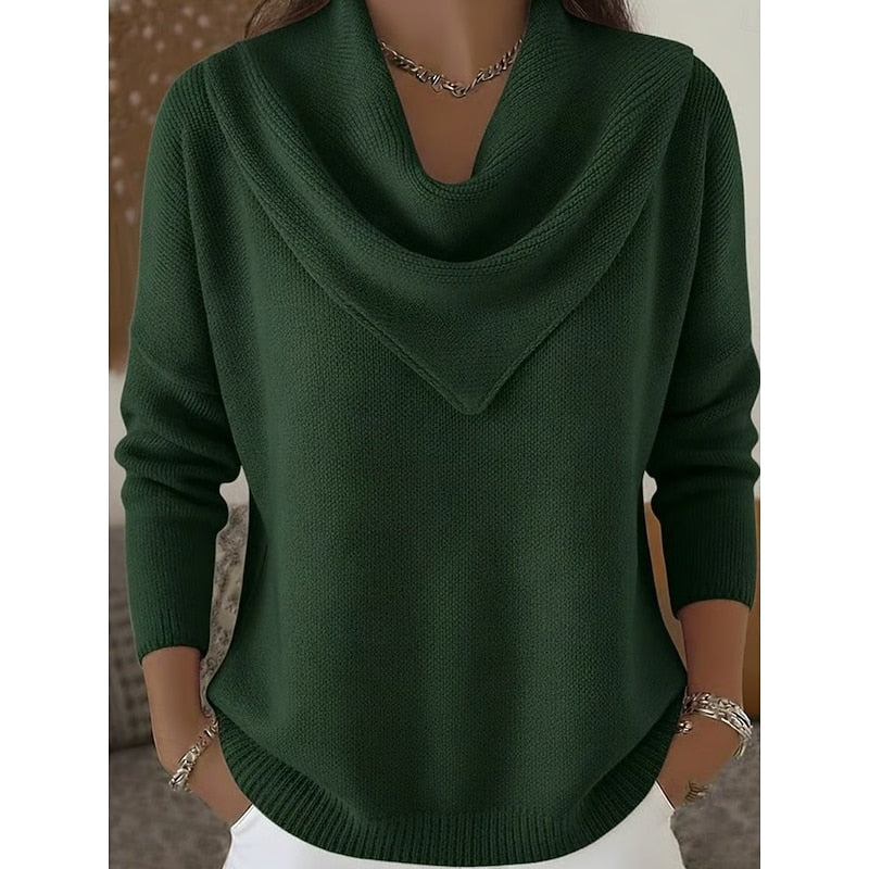 Heather | Elegancki sweter z golfem typu cowl 10