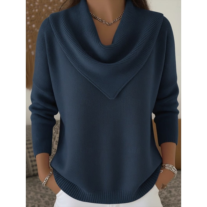 Heather | Elegancki sweter z golfem typu cowl 6