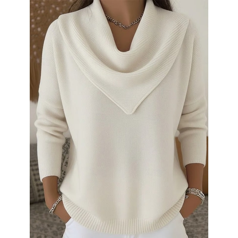 Heather | Elegancki sweter z golfem typu cowl 8