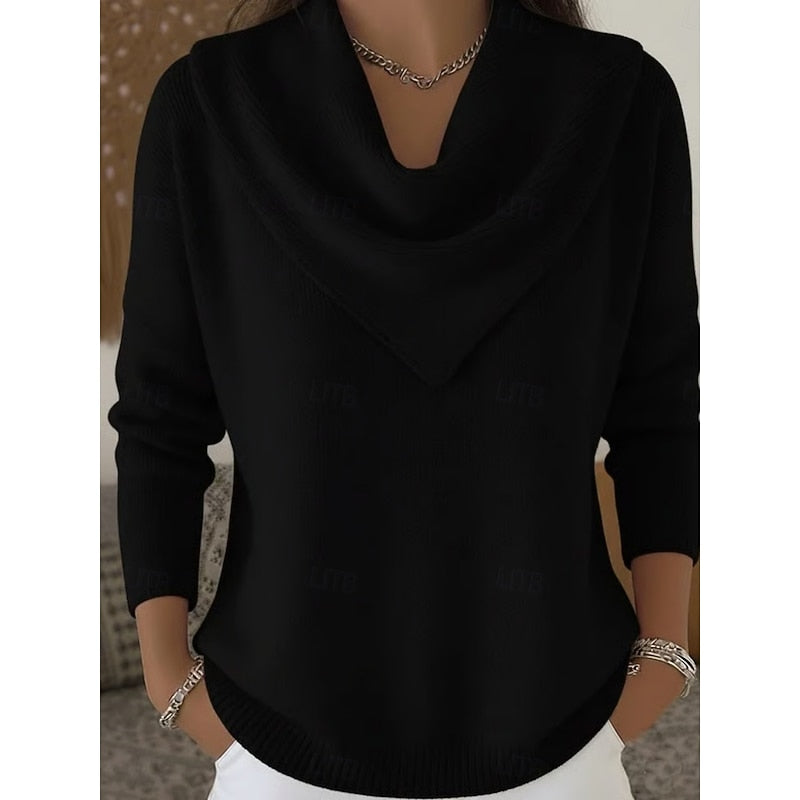 Heather | Elegancki sweter z golfem typu cowl 9