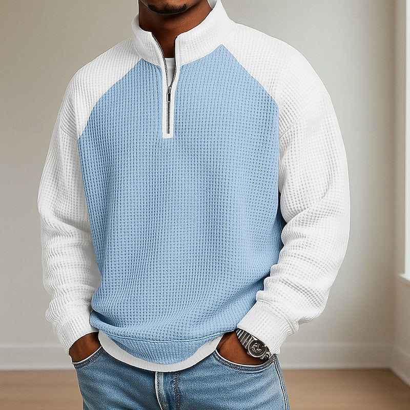 Lincoln | Teksturowany sweter z zamkiem pod szyją 1