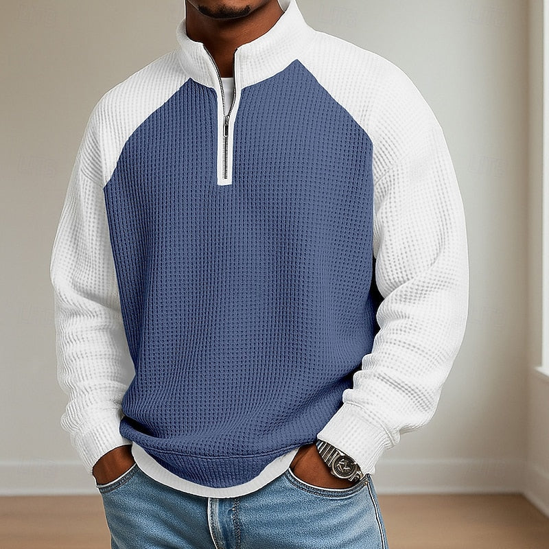 Lincoln | Teksturowany sweter z zamkiem pod szyją 5