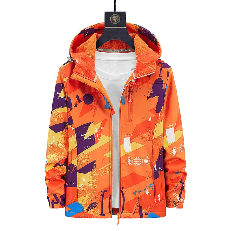 Unisex kurtka softshell z polarem – oddychająca kurtka outdoorowa z kapturem do górskich wypraw i sportów