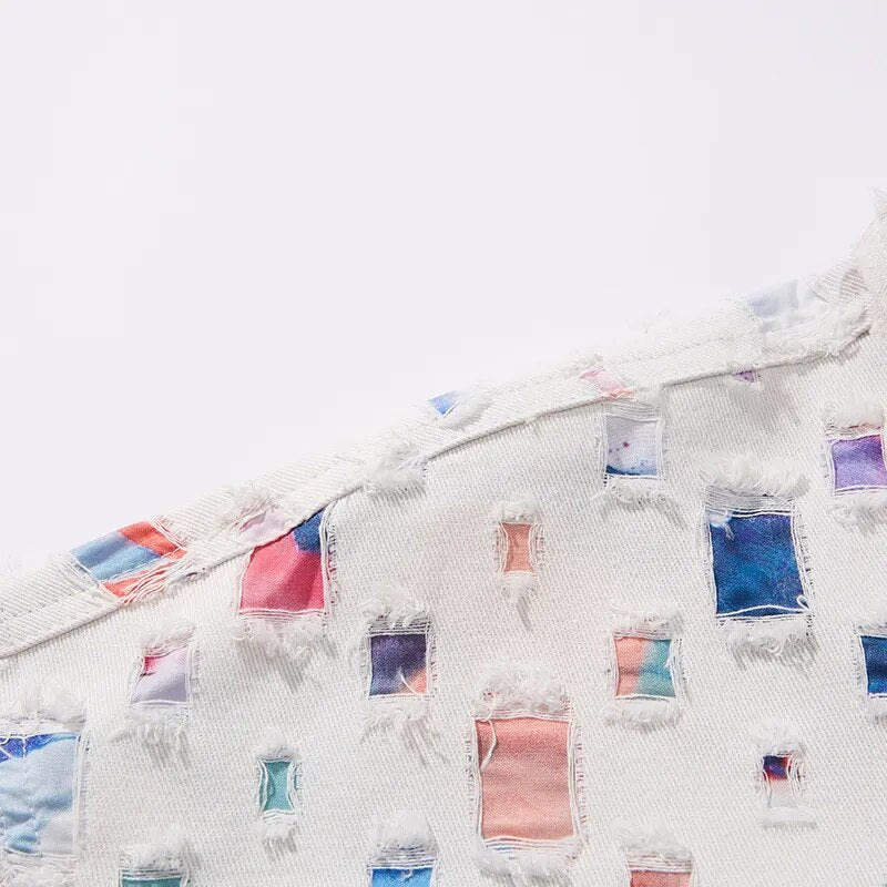 Męska Koszula z Długim Rękawem i Abstrakcyjnym Wzorem Mozaiki