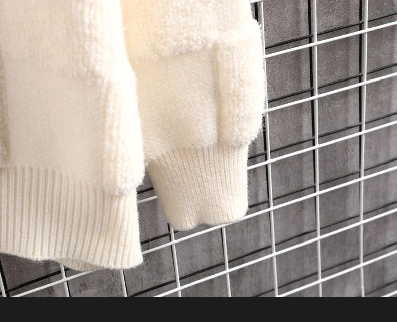 Sweter Męski z Wzorem Kratki i Wysokim Kołnierzem