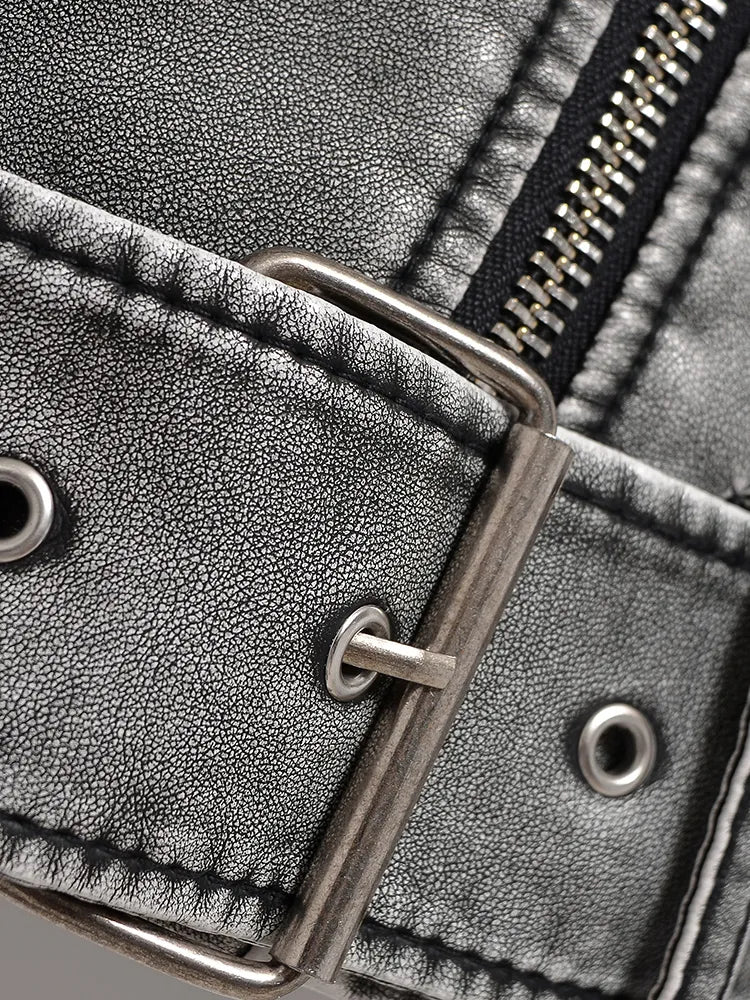 Damska skórzana kurtka ramoneska