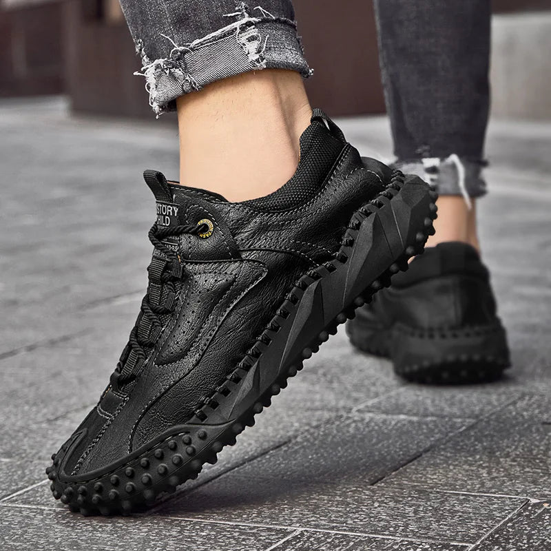 Męskie Skórzane Buty Trekkingowe