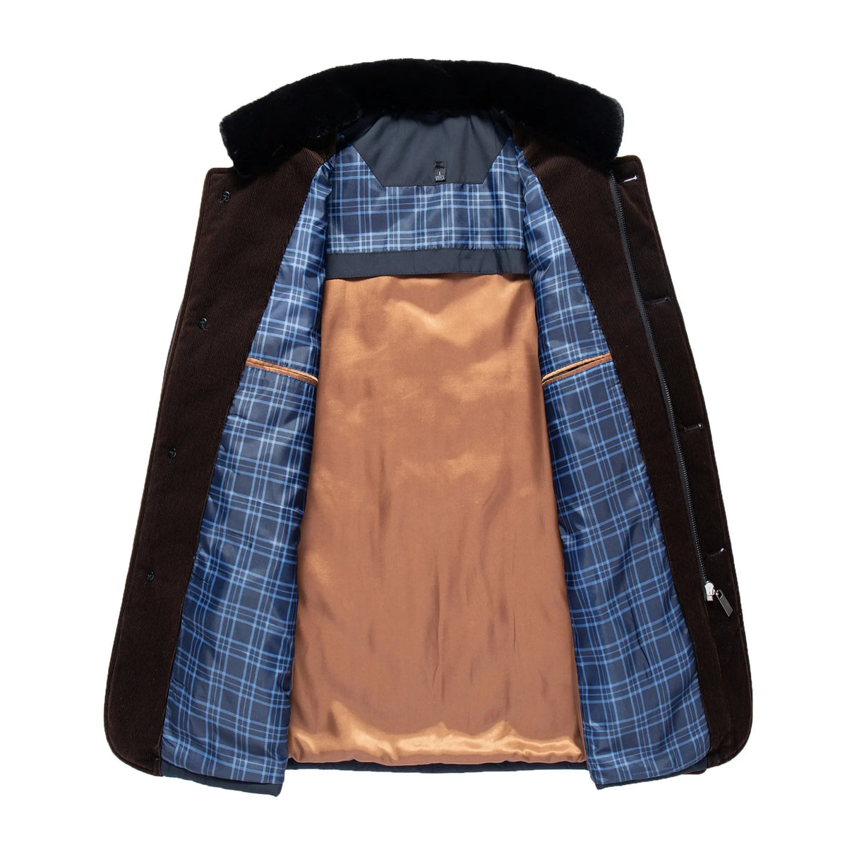 Męska kurtka zimowa elegancka, pikowana, z wysokim kołnierzem