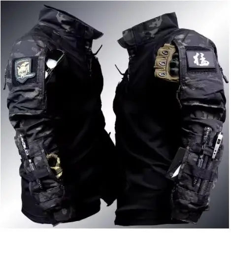 Taktyczny zestaw odzieży męskiej – bluza i spodnie bojówki w kamuflażu