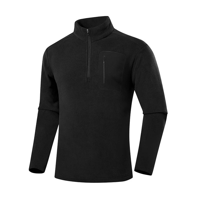 Męska bluza polarowa outdoor z półgolfem i kieszenią na suwak