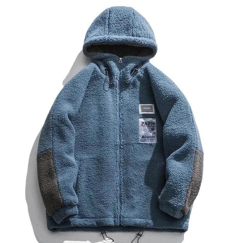 Męska bluza z kapturem z polaru sherpa – oversize, ciepła i stylowa