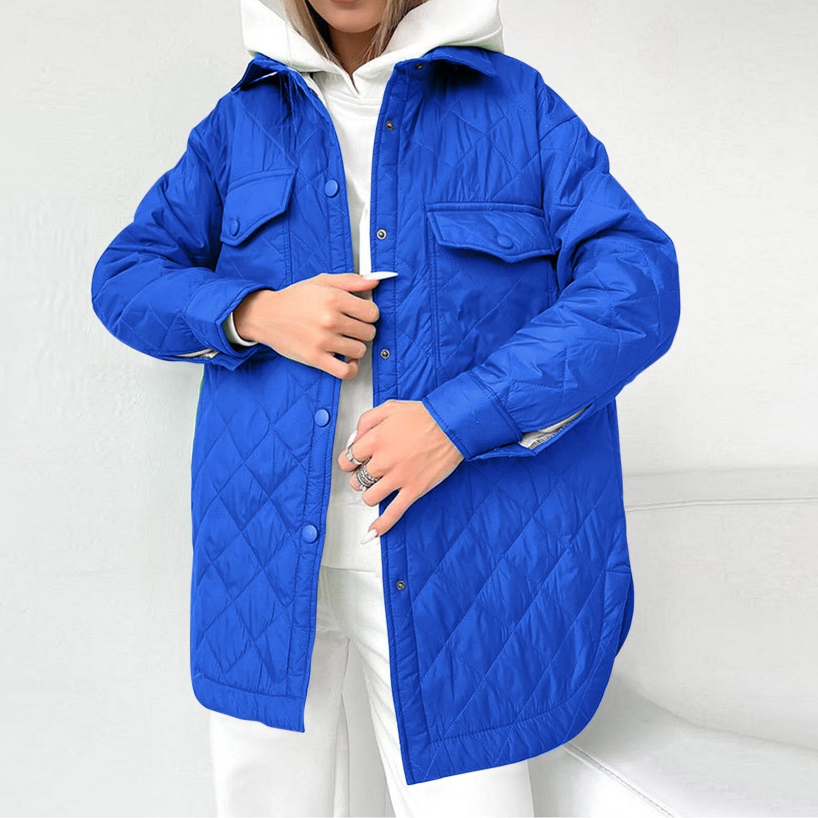 Damska pikowana kurtka z kieszeniami