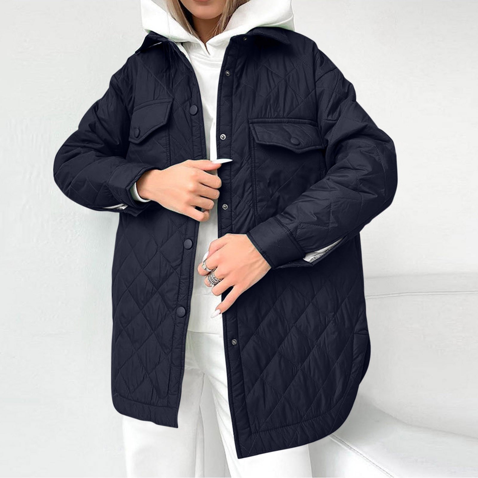 Damska pikowana kurtka z kieszeniami