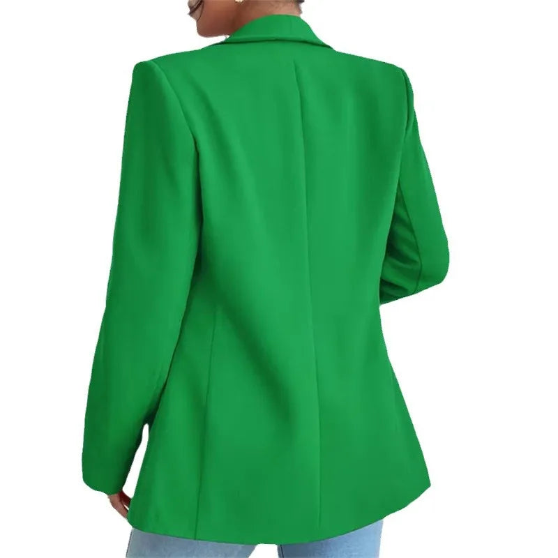 Elegancka Marynarka Damska z Kieszeniami z Klapkami