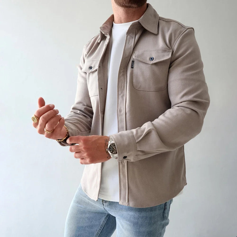 Męska koszula-kurtka z kieszeniami