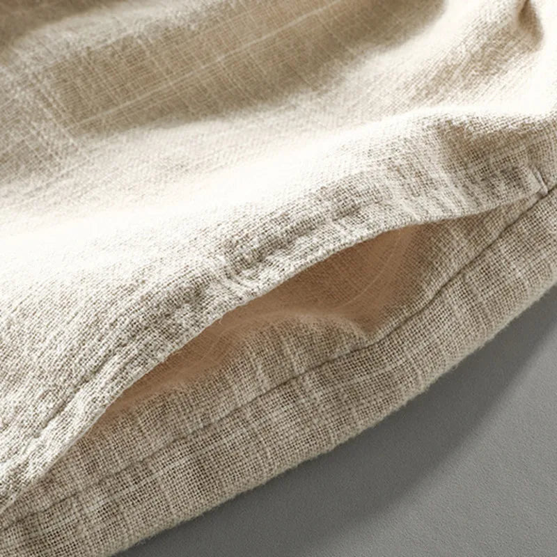 Męskie Lniane Szorty w Paski