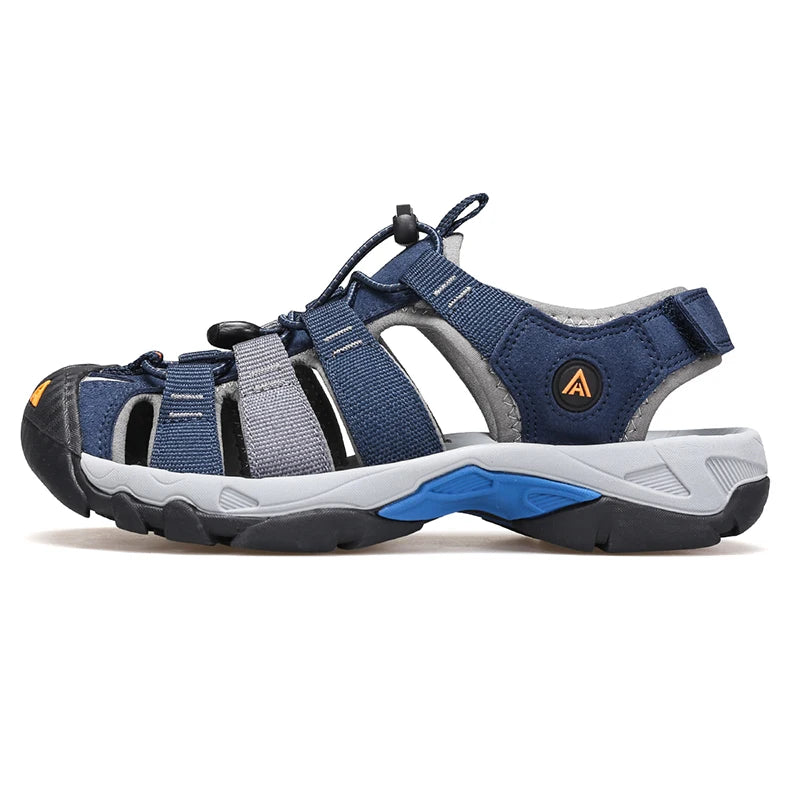Męskie sandały trekkingowe z zabudowanym przodem i antypoślizgową podeszwą