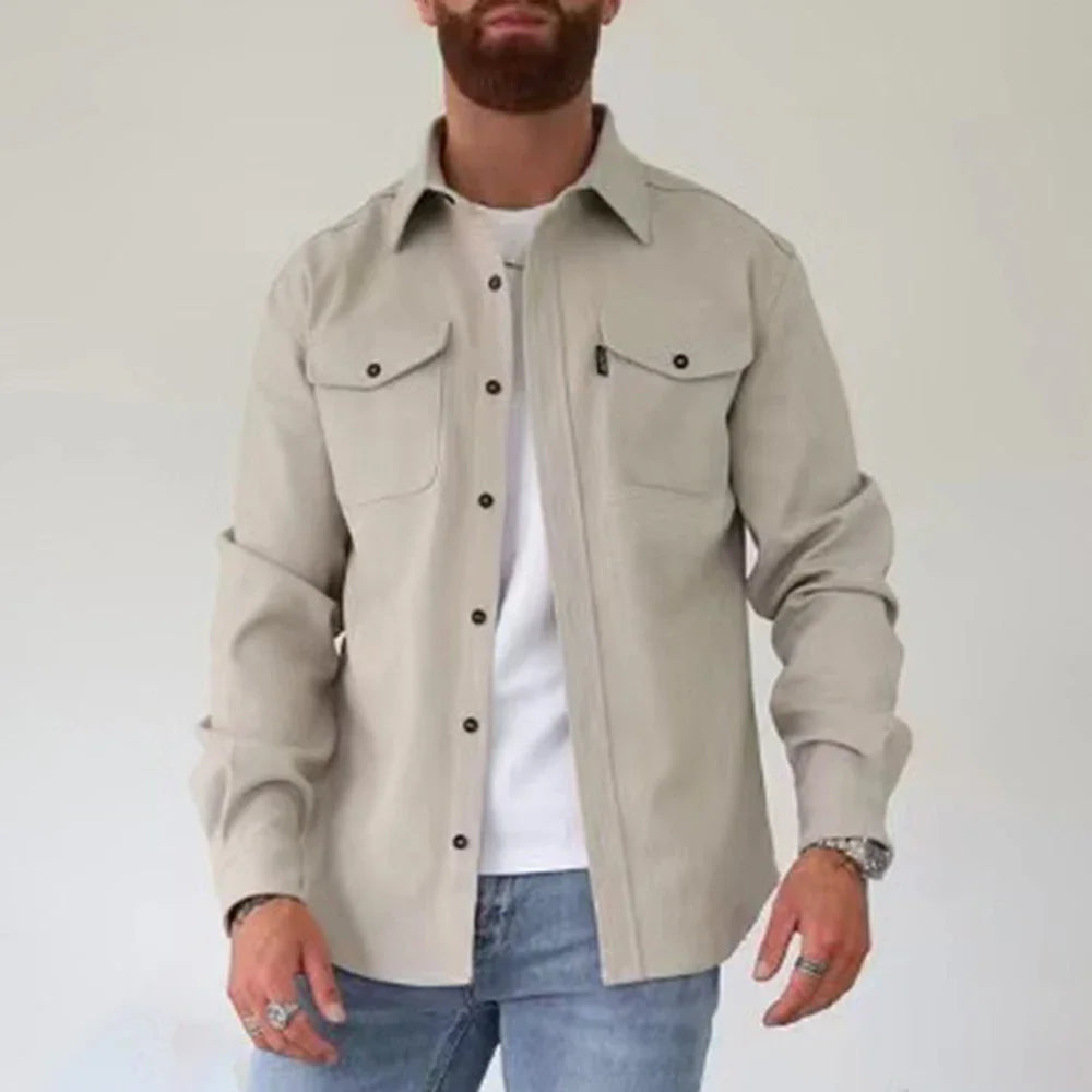 Męska koszula-kurtka z kieszeniami