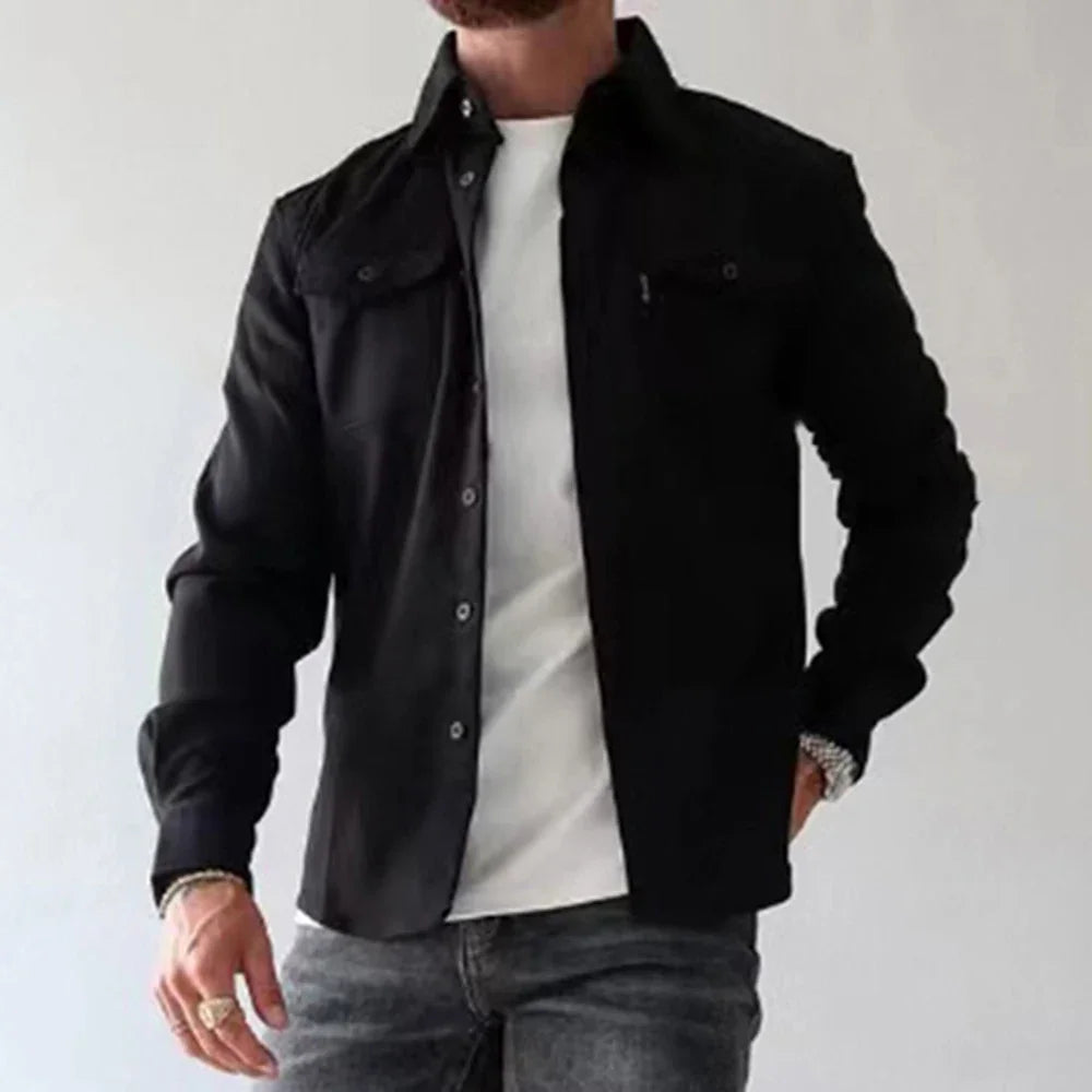 Męska koszula-kurtka z kieszeniami