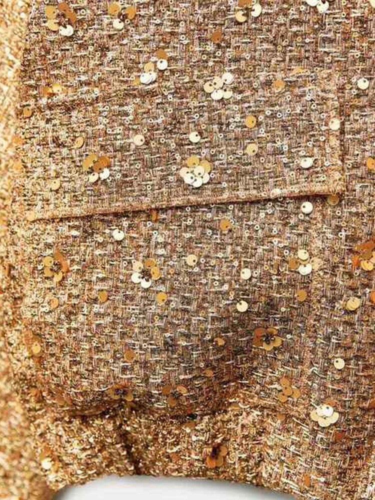 Damska złota cekinowa kurtka