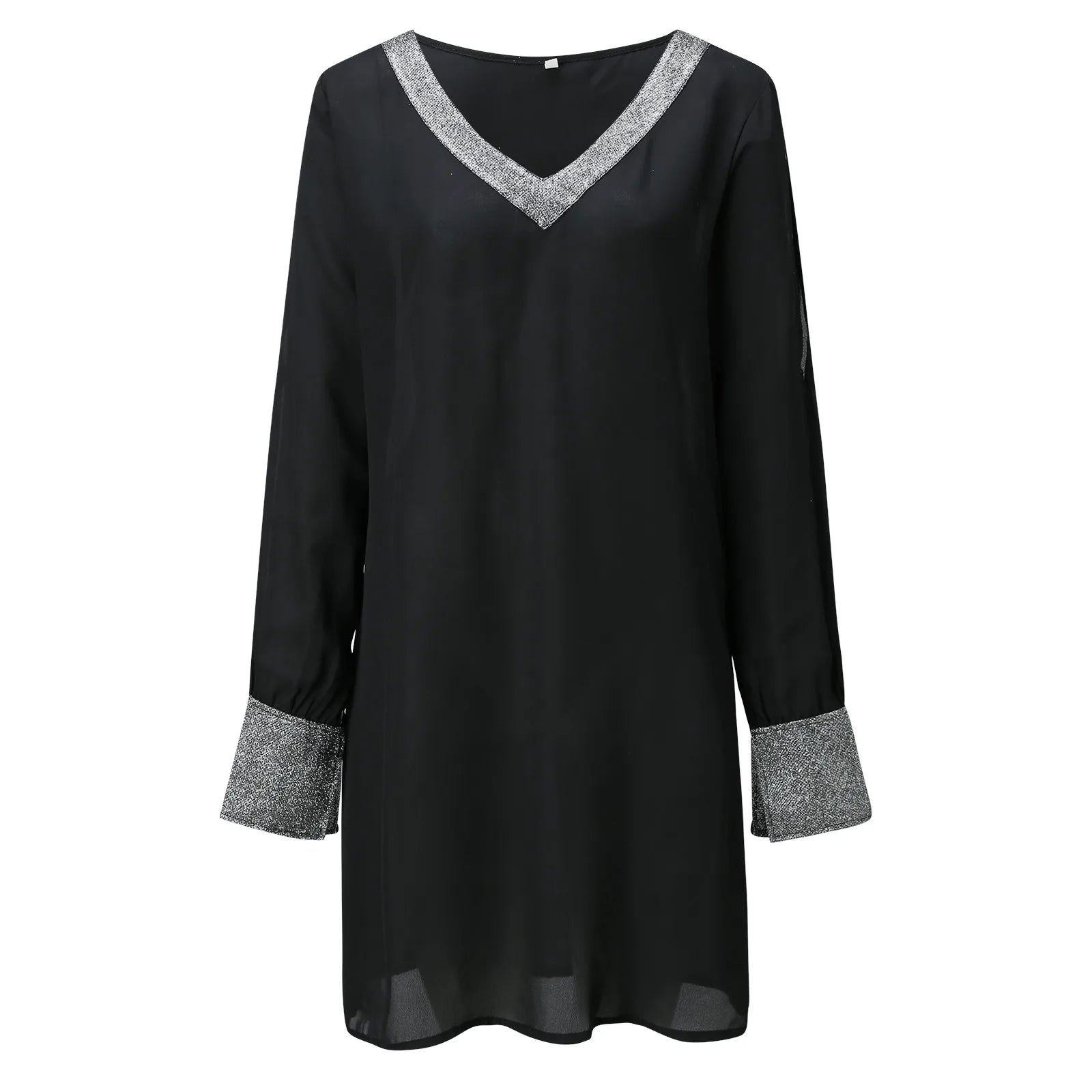 Elegancka Sukienka z Błyszczącymi Akcentami