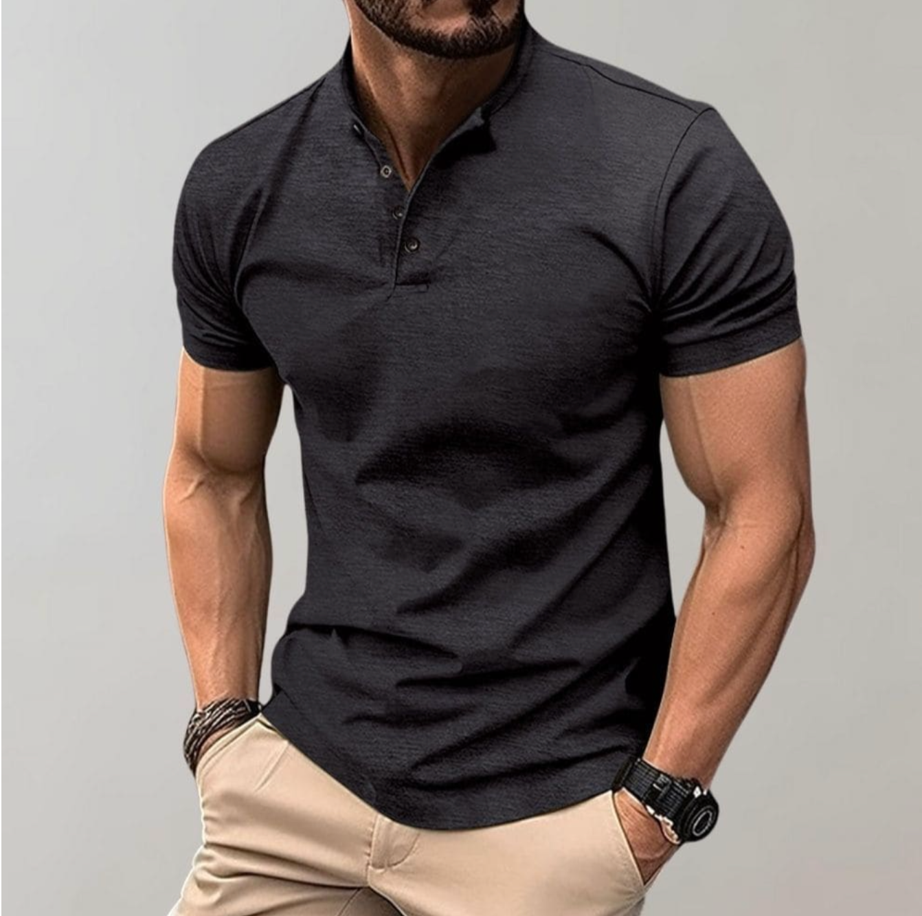 Męska koszulka polo slim fit – elegancki T-shirt z kołnierzykiem na co dzień i do pracy