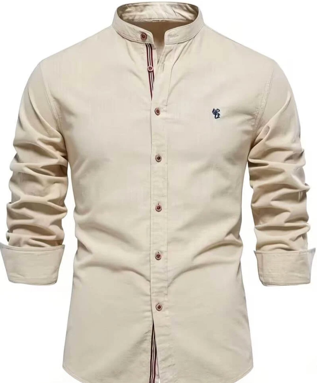 Męska Koszula ze Stójką i Długim Rękawem – Smart Casual