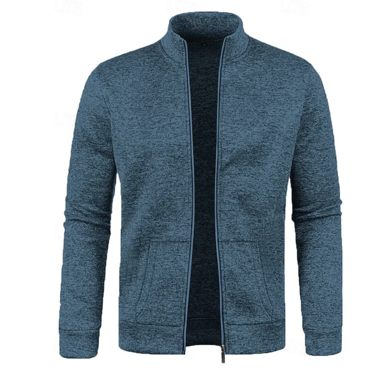 Męski Sweter Rozpinany ze Stójką i Zamkiem
