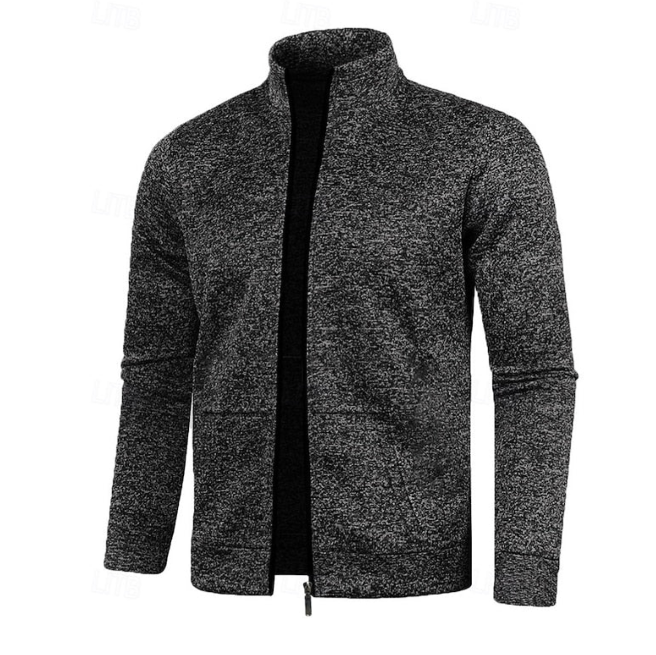 Męski Sweter Rozpinany ze Stójką i Zamkiem