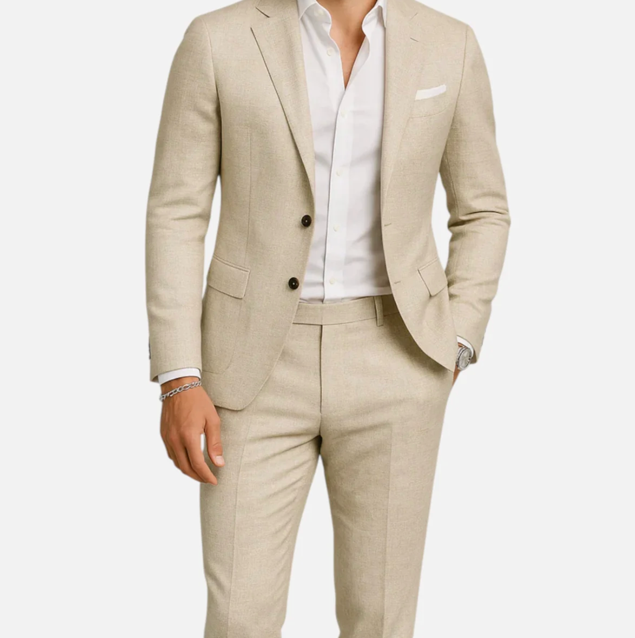 Męski Garnitur Dwuczęściowy Slim Fit