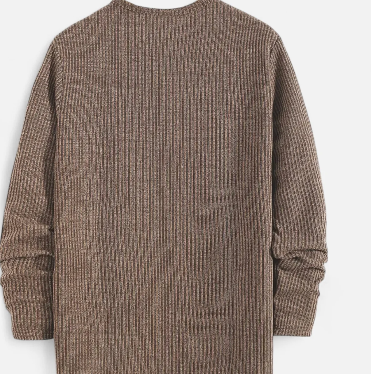 Męski sweter dzianinowy Henley z guzikami i długim rękawem