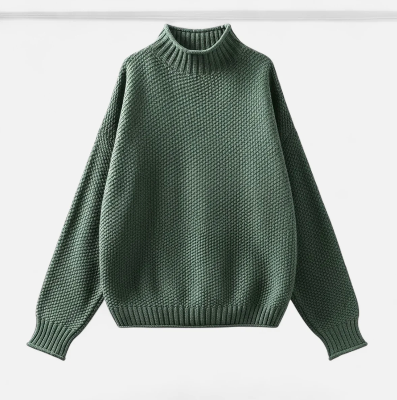 Damski sweter oversize z wysokim kołnierzem