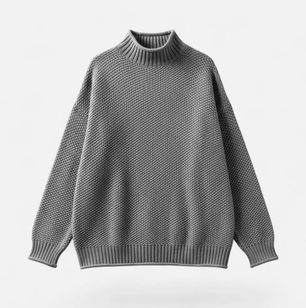 Damski sweter oversize z wysokim kołnierzem