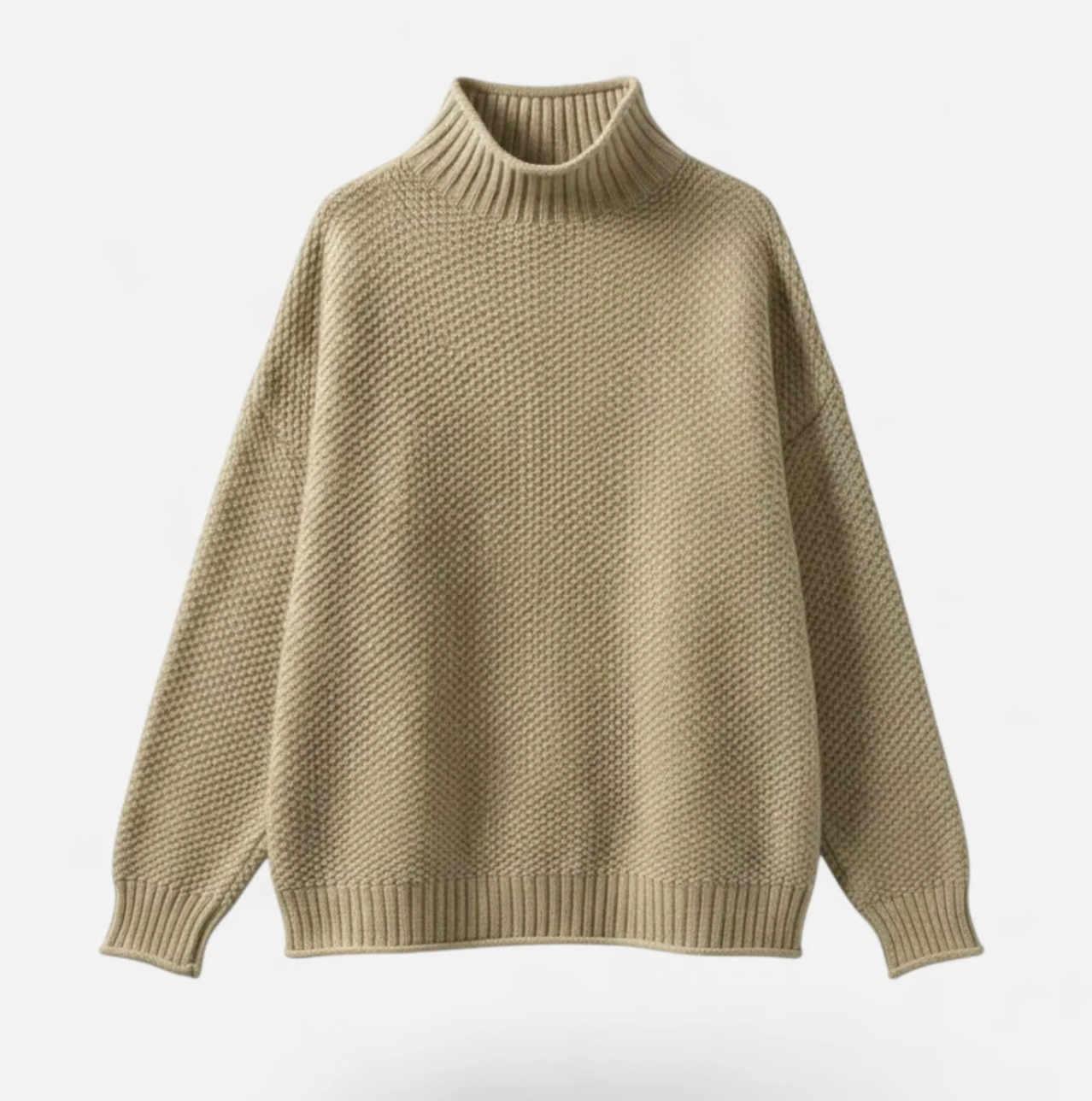 Damski sweter oversize z wysokim kołnierzem