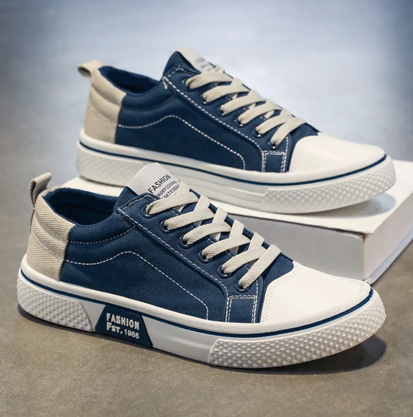 Męskie Trampki Canvas – Lekkie Sneakersy Sznurowane