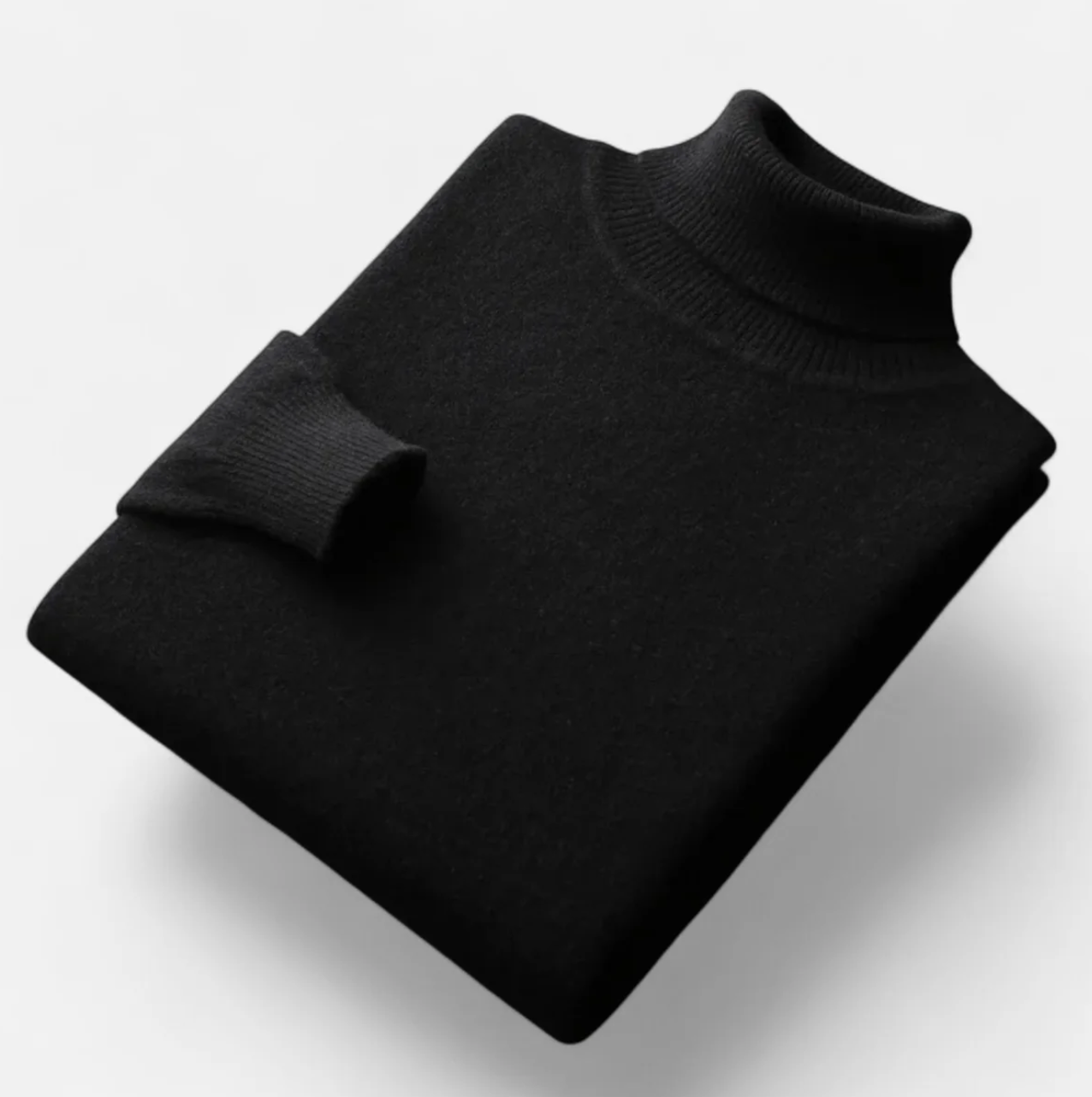 Męski sweter z golfem prążkowany